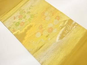 菊に橋・青海波模様織出し開き名古屋帯（額縁仕立て）